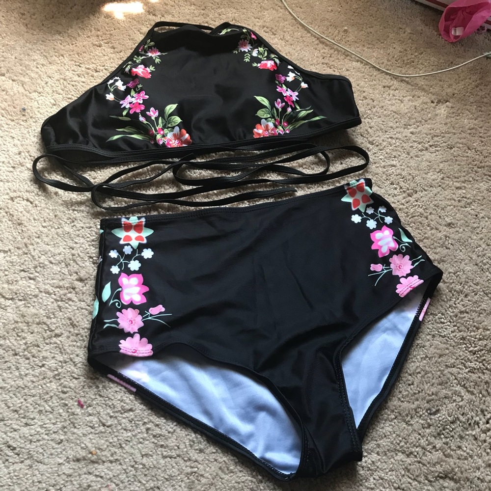 Tie Around High Waist Bikini Set
